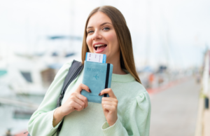 mujer con visado de estudiante